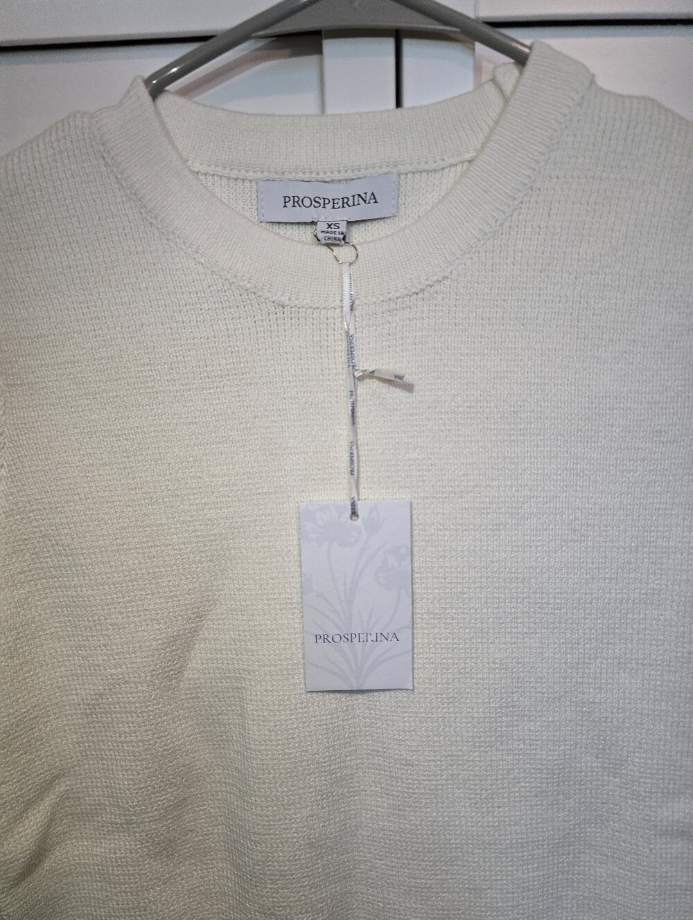 Prosperina Mary Lynn Ivory Cotton Sweater in XS - Picture 5 of 10